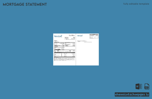 Salvador Banco Azul Hypothekenabrechnung in Word- und PDF-Formaten – Beispielvorschau